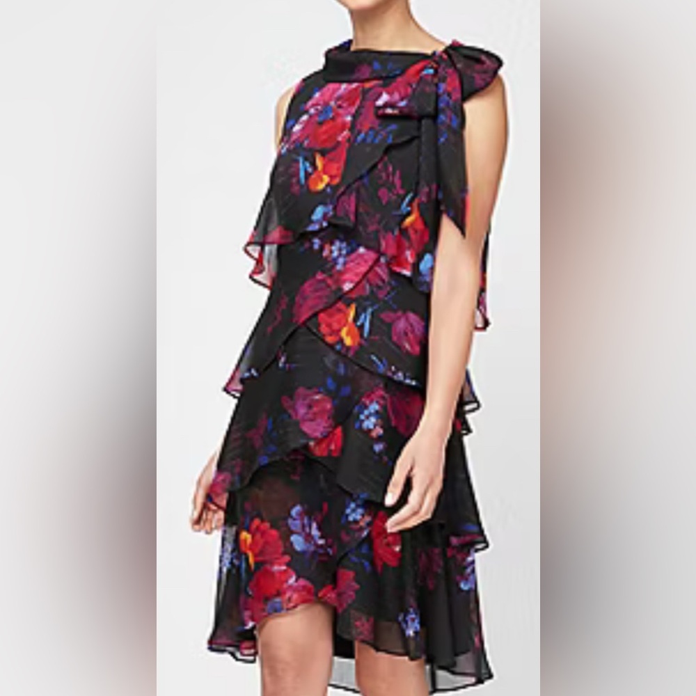 S. L. Fashions Womens Sleeveless Floral Shift Dress